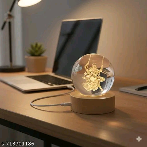 Radha Krishna Jhula 3D Crystal Ball