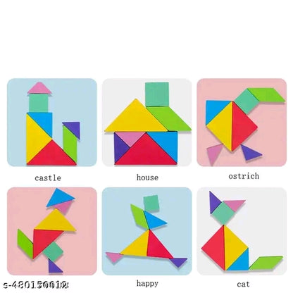 Tangram magnetic wooden puzzle