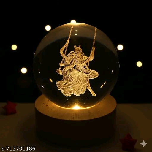 Radha Krishna Jhula 3D Crystal Ball