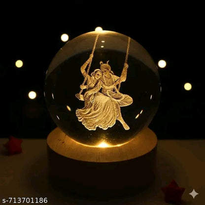Radha Krishna Jhula 3D Crystal Ball