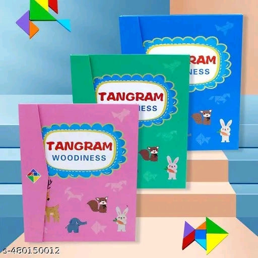 Tangram magnetic wooden puzzle