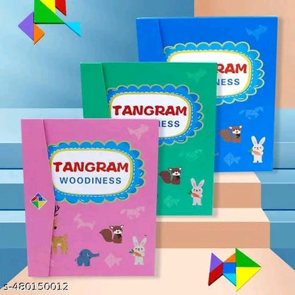 Tangram magnetic wooden puzzle